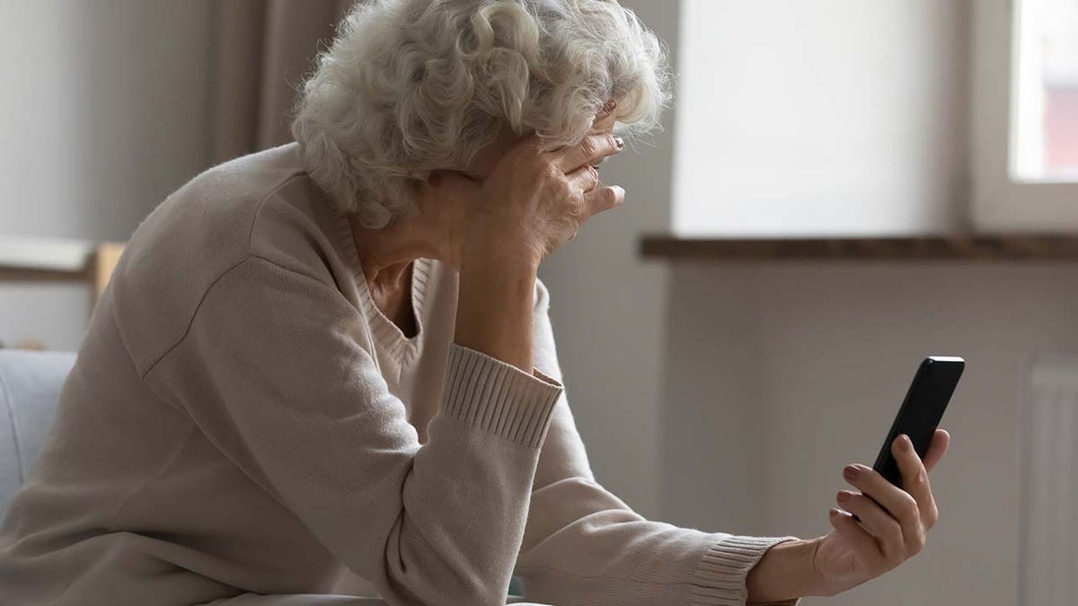Elderly sad woman