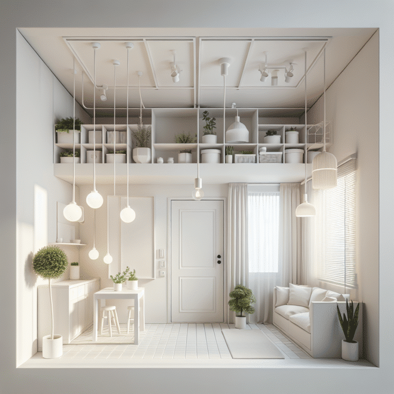 decorações de teto que economizam espaço em apartamentos pequenos